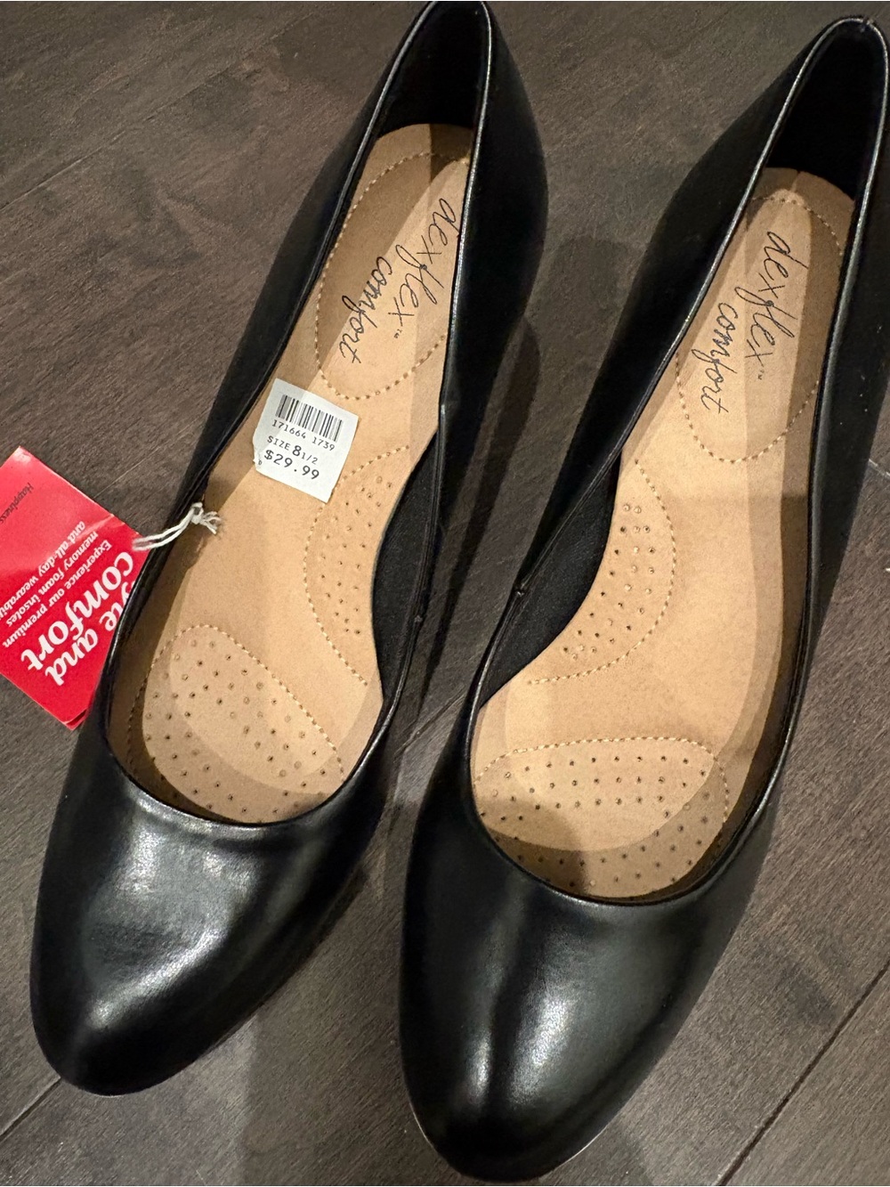 Dexflex Comfort Womens Black Leather heels